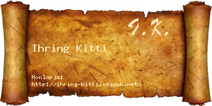 Ihring Kitti névjegykártya