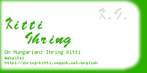 kitti ihring business card